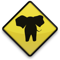 Yellow Road Sign Icons Animals