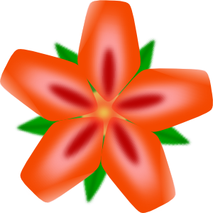 red tropical flower clipart