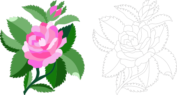 Rose Flower clip art - vector clip art online, royalty free ...