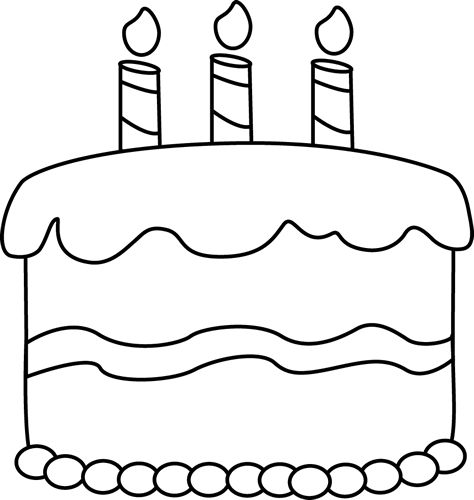 Birthday Cake Clipart Black And White - Free ...