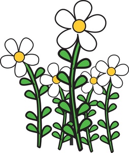 Flower Clipart Image - Cartoon Daisies