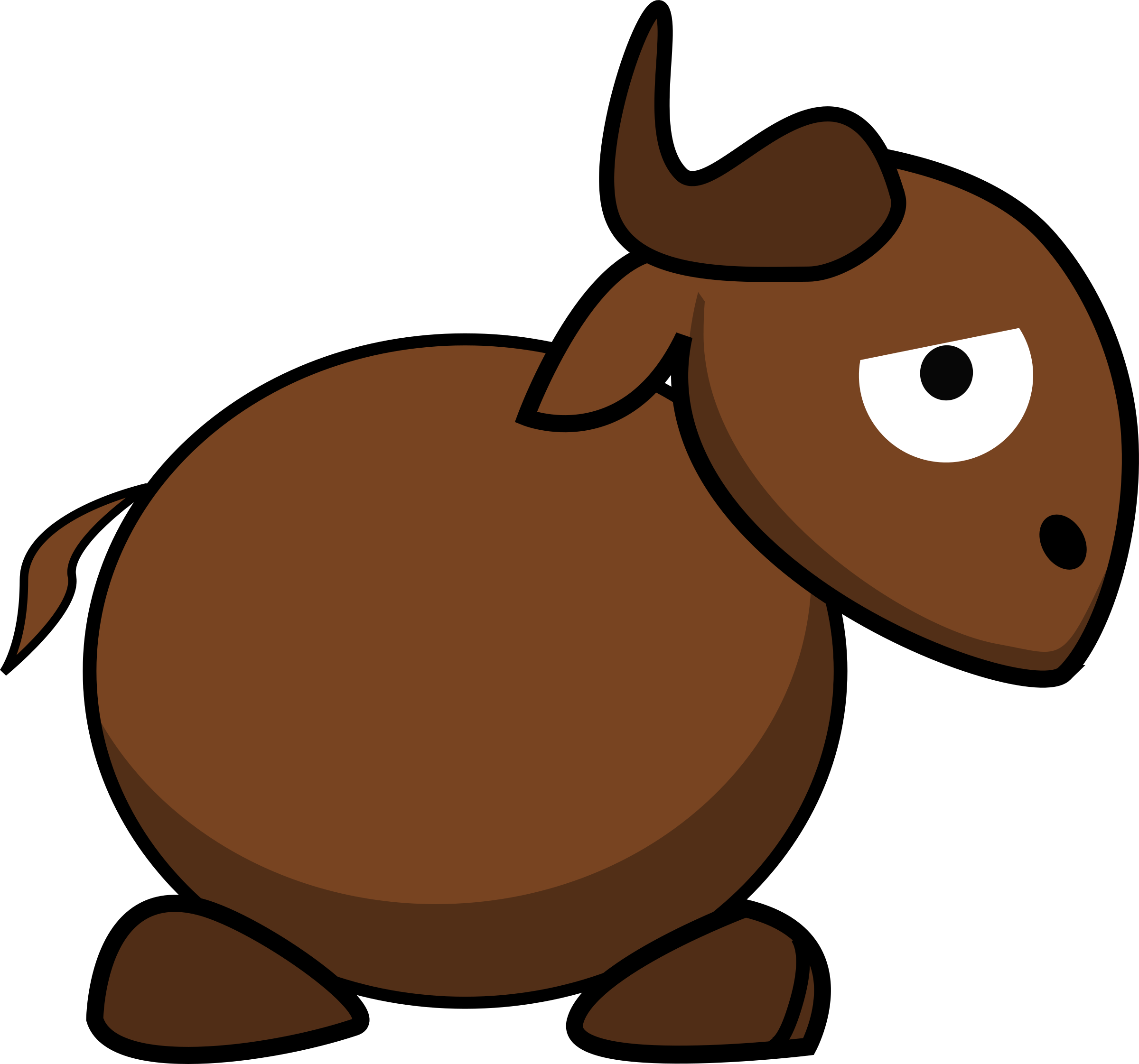 Clipart - Cartoon Gnu Side