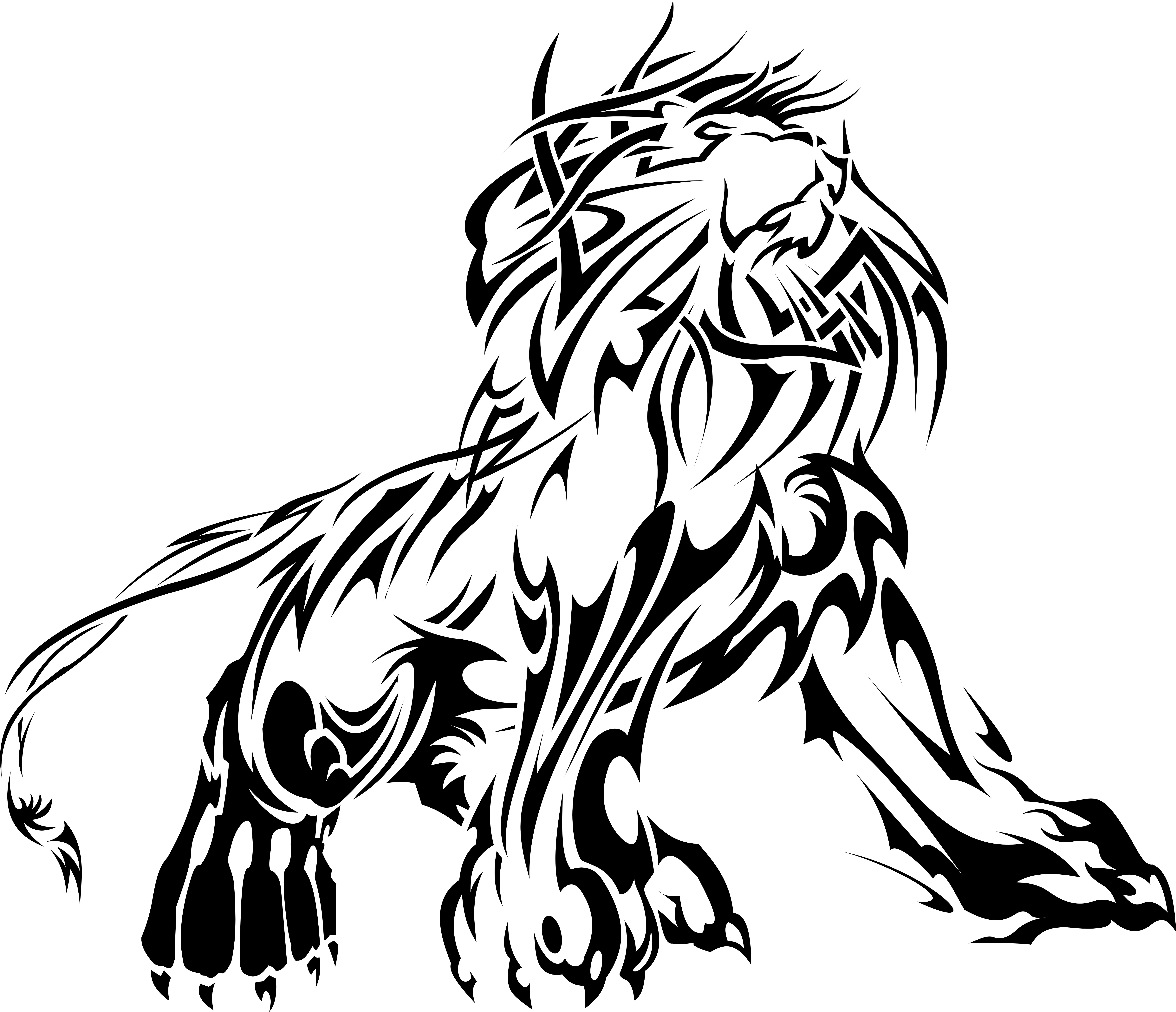 How To Draw A Tribal Lion ClipArt Best