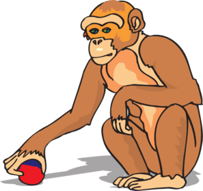 Chimp Playing With A Ball Clip Art - vector clip art ...