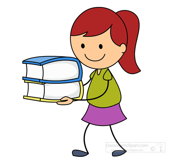 Girl With Book Clipart