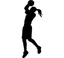 Female basketball shooting silhouette clipart