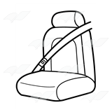 A Beka Book :: Clip Art :: Blue Car Seat—with a seat belt