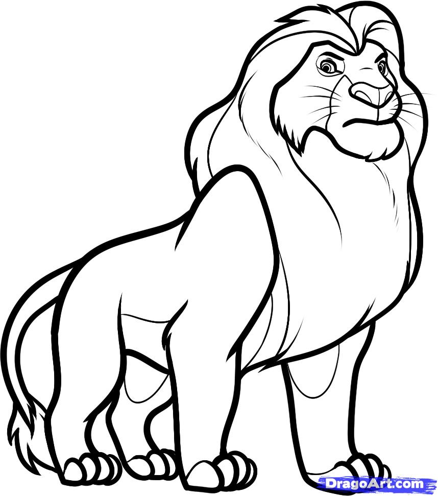 How to Draw Mufasa from Lion King, Step by Step, Disney Characters ...