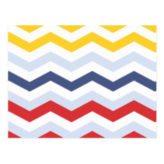 Blue And Yellow Chevron Postcards | Zazzle