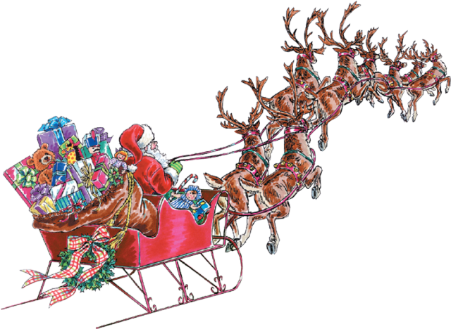 Clip Art of Santa's Reindeer