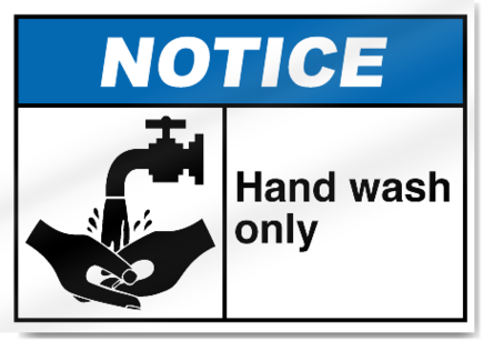 Hand Wash Only Notice Signs Clipart - Free to use Clip Art Resource