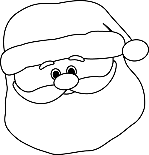 Santa Black And White Clipart