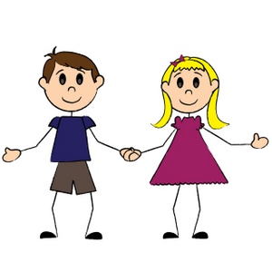 Clip art girl and boy