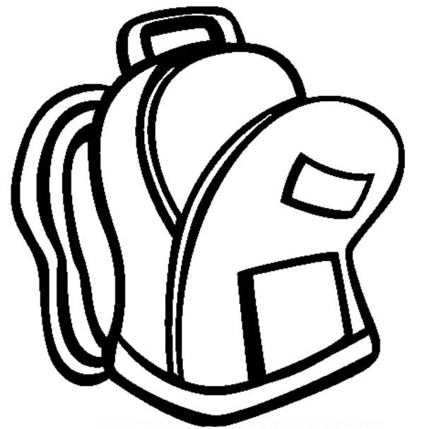 An Open Backpack Coloring Pages | Best Place to Color