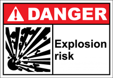 Danger Sign explosion risk - SafetyKore.com