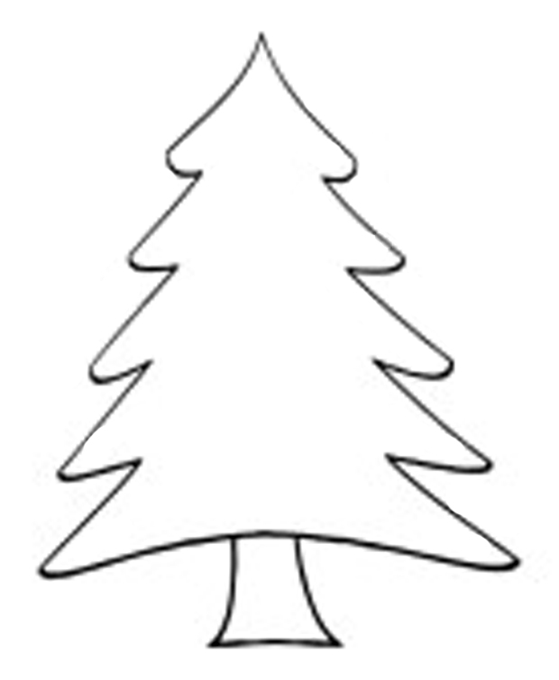 Christmas Tree Outline On Black Clipart