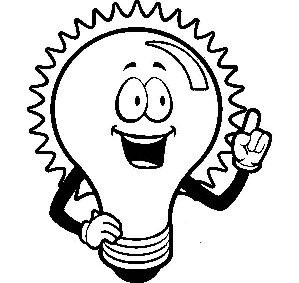 Light Bulb Shining for an Idea Coloring Pages - Download & Print ...