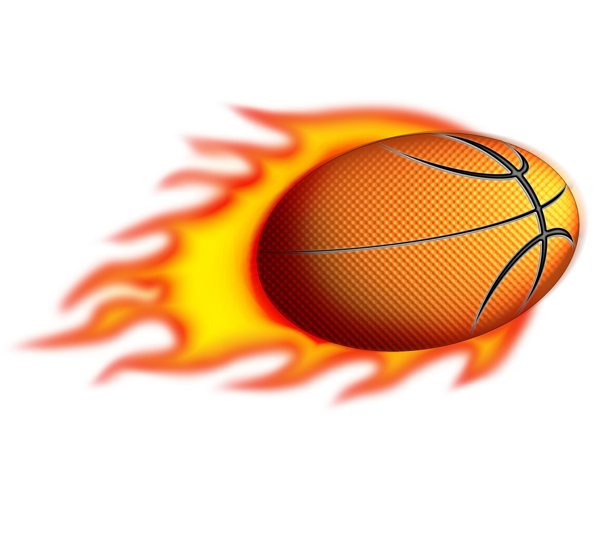 Basketball on fire clipart