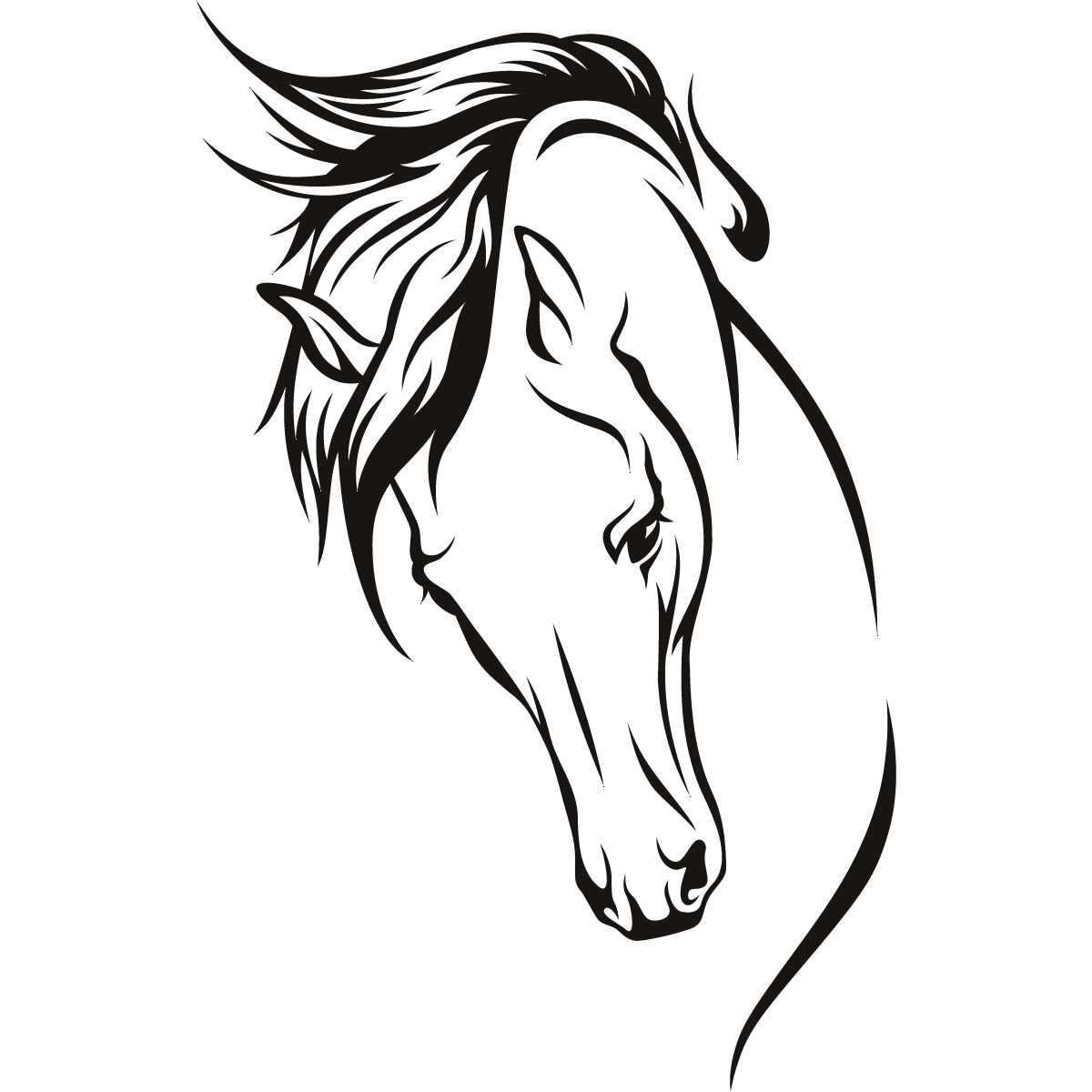 horse head clip art black and white - photo #24