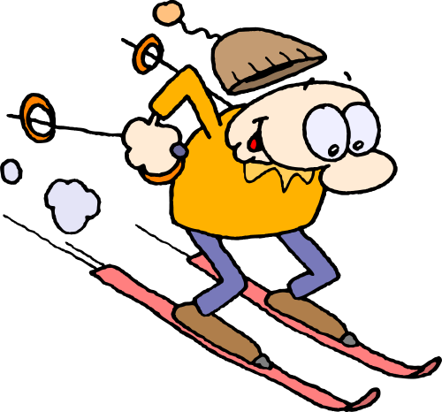 Animated skier clipart