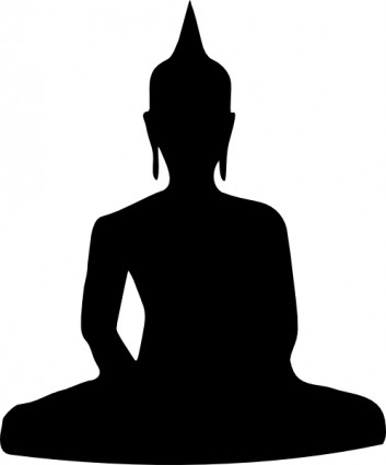 Silhouette Of Buddha Sitting clip art Free vector in Open office ...