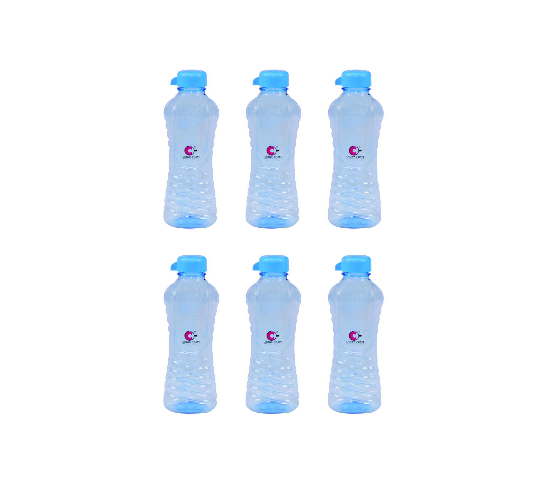 Pet Bottle Plain Plastic Cap – 6 Pcs set | Crown Craft India