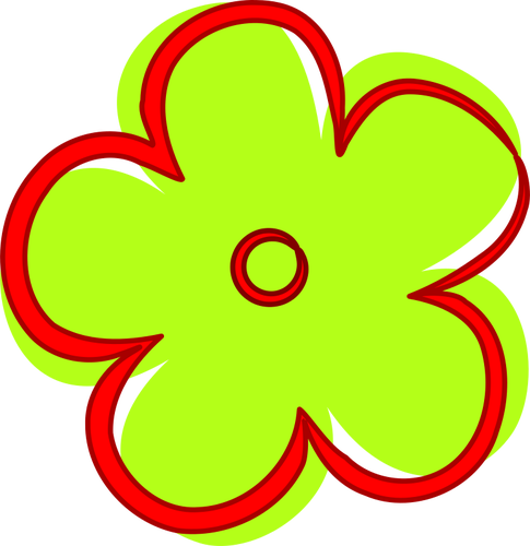 Cartoon green flower vector image | Public domain vectors