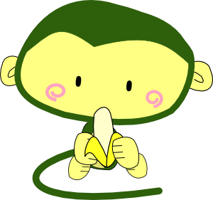 Monkey Eating Banana clip art Free Vector / 4Vector