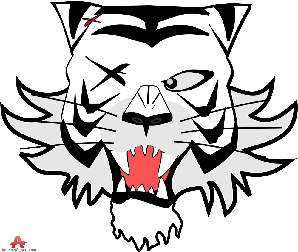Tiger wih One Eye Cartoon Character | Free Clipart Design Download