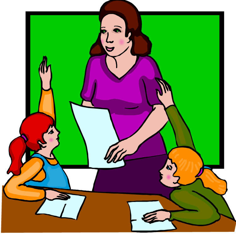 Teacher teaching kids clipart