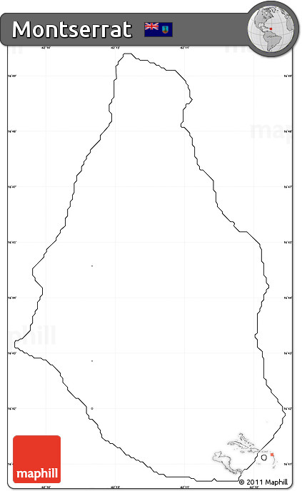 Free Blank Simple Map of Montserrat, no labels