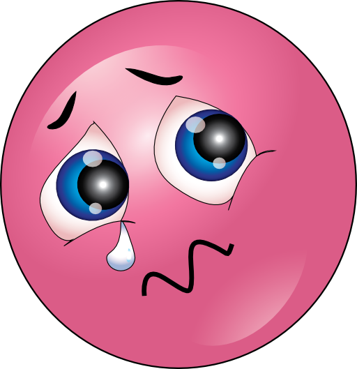 Crying Pink Smiley Emoticon Clipart Royalty Free ...