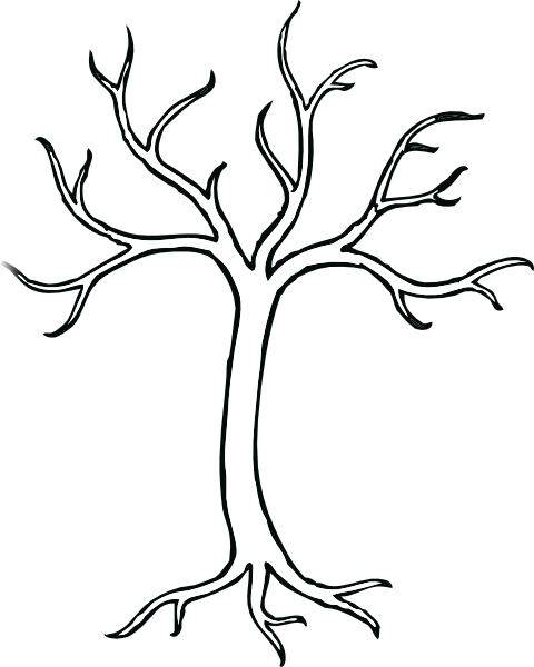 Coloring Bare Tree clip art - vector clip art online, royalty free ...