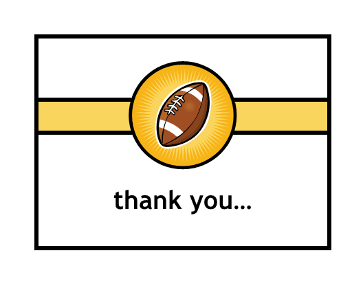 Football Thank You Card Note Template for Microsoft Word