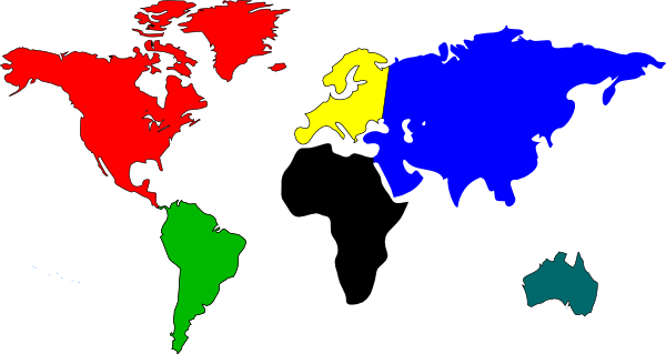 Blank World Map Coloured