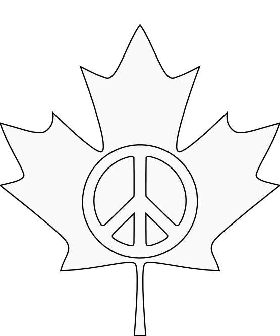 Canada Flag Peace Symbol 3 Black White Line Art Tattoo Tatoo ...