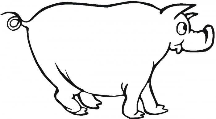 Pig Outline coloring page | Super Coloring