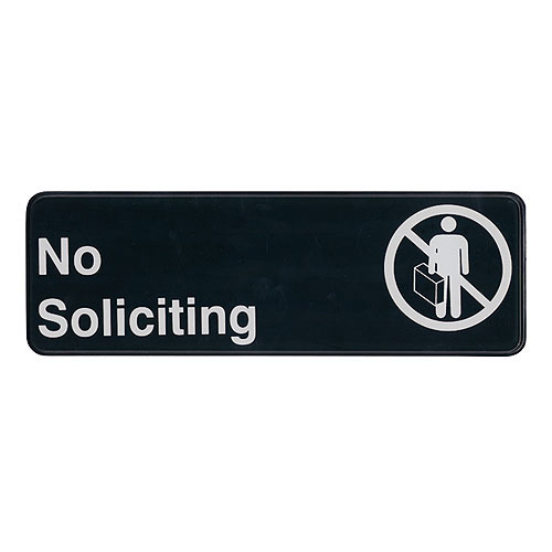Update International - S39-22BK "No Soliciting" Sign