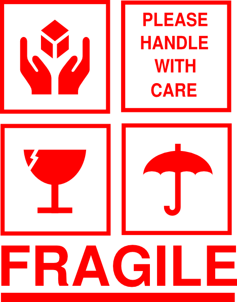 Fragile Sticker clip art - vector clip art online, royalty free ...