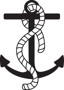 Free Anchor Clip Art Image - Ship's Anchor with a Rope Tied to It