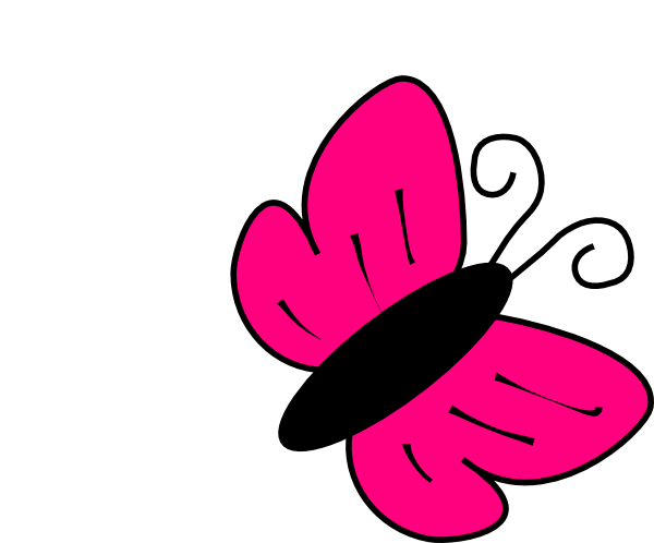 Pink & Black Butterfly Clip Art - vector clip art ...