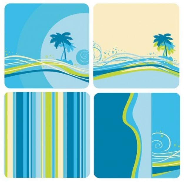 Bluegreen color background with coconut tree and lines | Download ...