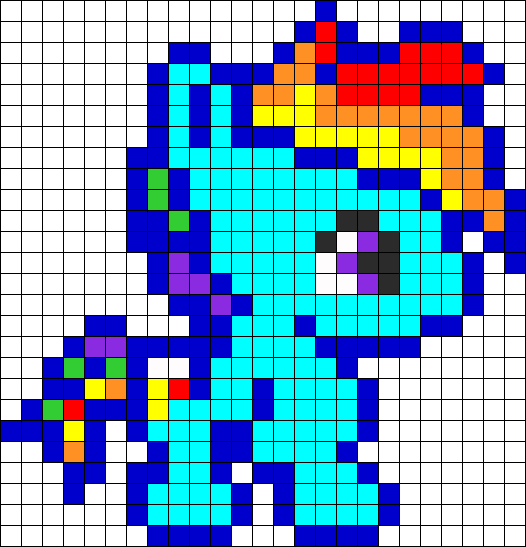 Baby Rainbow Dash Perler Bead Pattern | Bead Sprites | Characters ...