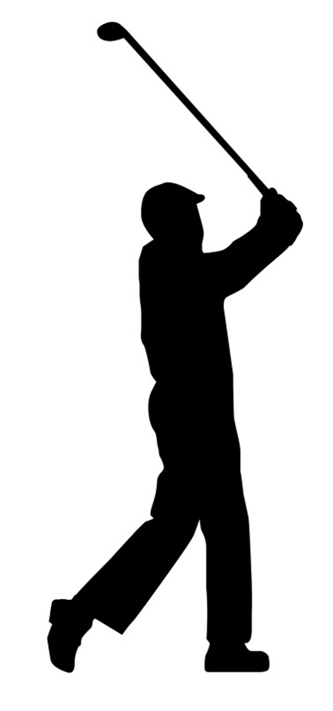 Siloute Golf Couple Clipart