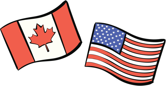 Clip Art Of A Canadian And American Flag Clip Art, Vector Images ...