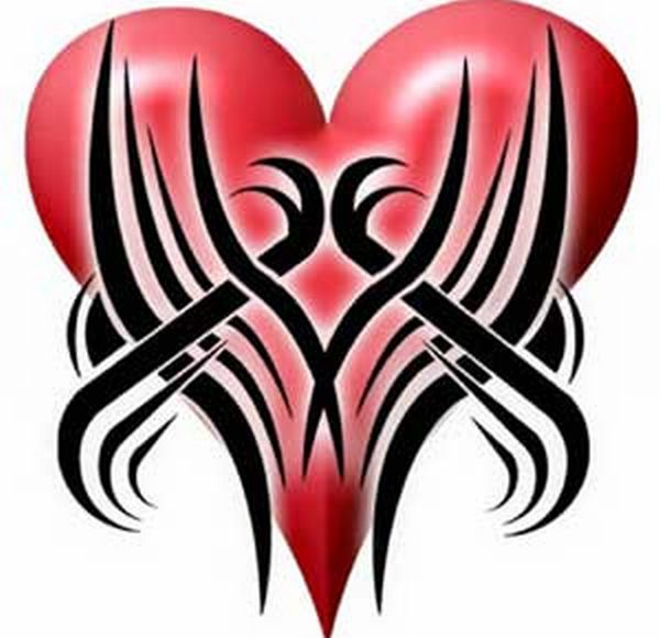 M Tattoos With Heart - ClipArt Best