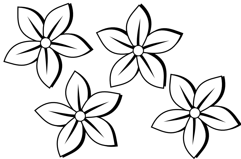 Simple Black And White Flower Clipart