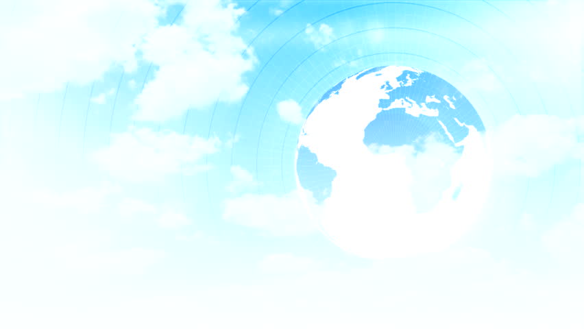 Peaceful Background - Planet In Blue Sky, Bright Sun, White Clouds ...