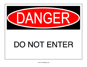 Printable Do Not Enter Sign