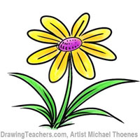 Cartoon Flower - How to Draw a Flower Step by Step.